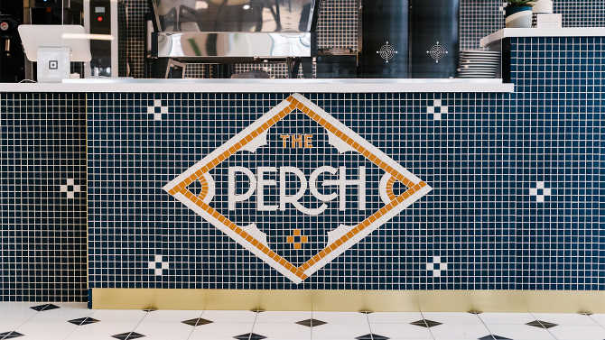 The tile mosaic at The Perch Chicago. 