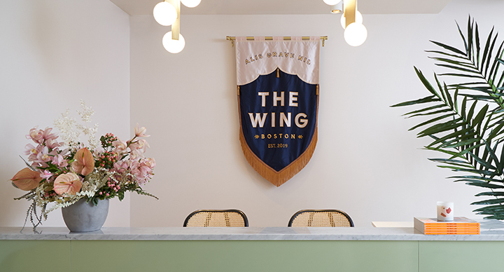 A photo of a pennant in The Wing Boston in Back Bay