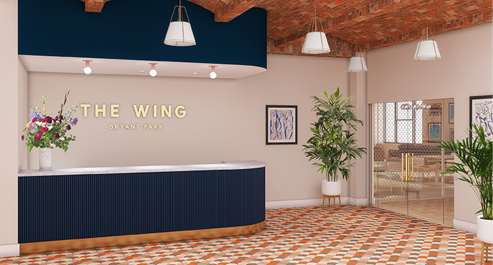 Photo of the front desk at The Wing Bryant Park